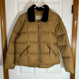 Ugg Women’s Down&Feather W/Removable Sterling Neck Puffer Jacket Size LG-EUC